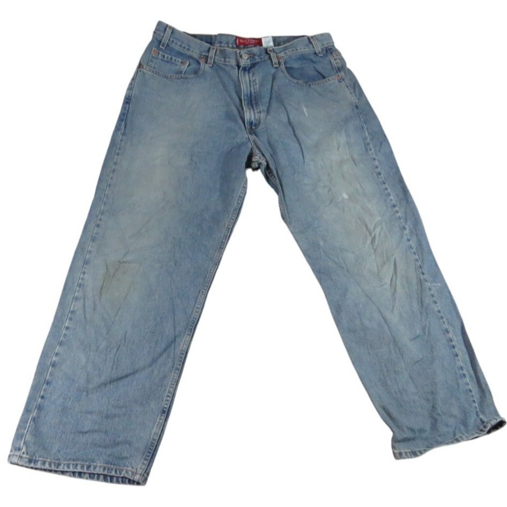 VTG Levis 569 Jeans Men W38 L30 USA Light Wash Loose Straight Denim Red Tab Y2K